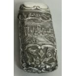 A Victorian silver castle top card case. Birmingham 1839. By Joseph Wilmore. Approx. 89 grams. Est.