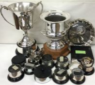 A large collection of plated trophy cups etc. Est.£30 - £40.