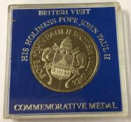 A Pope John Paul II British visit medal. 1982.