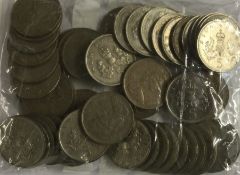 50 x decimal Five Pence coins. Various dates.