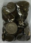 A bag of German coins.
