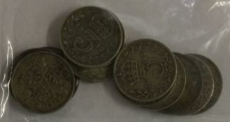 Twelve silver George V x 3D coins. Various dates.