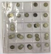 Two sheets of silver 3D bits. 34 coins. 1835 -1937.