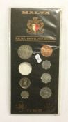 A set of Malta coins. 1972.