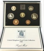 A proof coin set together with certificate of authenticity. 1985.