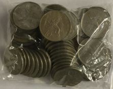 50 x decimal Ten Pence coins. Various dates.