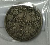 A 1892 One Shilling.