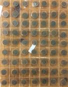 A sheet of 63 Ceylon half cents. 1926.