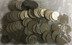 A bag of Cupro-Nickel Five Pence and Ten Pence. Various dates.