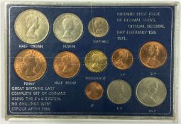 A 'First and Last' eleven coin set.
