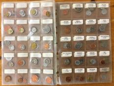 Six sheets of World coins. (118)