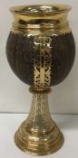 A very rare oversized silver gilt coconut presentation cup. London 1928.