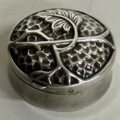An unusual chased silver hinged box. Birmingham 1910. Approx. 5 grams. Est. £20 - £30.