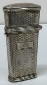 A William IV engine turned silver etui. Birmingham 1833. By Taylor and Perry.