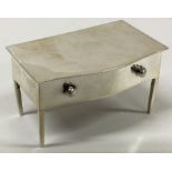A novelty silver snuff box in the form of a jewellery table.