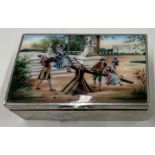 A rare silver and enamelled ‘Ladies On A Seesaw’ jewellery box.