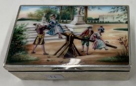 A rare silver and enamelled ‘Ladies On A Seesaw’ jewellery box.