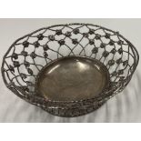 A Georgian 18th Century silver pierced swing handled basket.