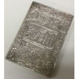 A rare silver castle top card case depicting the Waverly Monument.