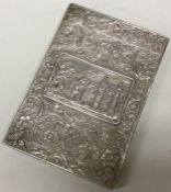 A rare silver castle top card case depicting the Waverly Monument.
