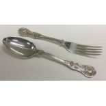 EXETER. A pair of Kings' pattern silver servers. By JP&G. Approx. 116 grams.