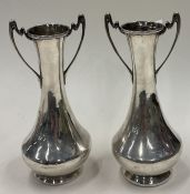 A pair of silver Art Nouveau vases. Birmingham 1908. By M&C. Approx. 265 grams.