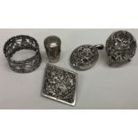 A good collection of Indian silver cruets etc. Approx. 133 grams.