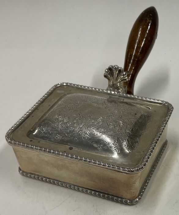 A silver sardine dish with engraved lid. Birmingham 1969.