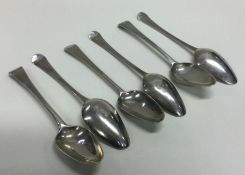 NEWCASTLE: A good set of six Georgian silver teaspoons.