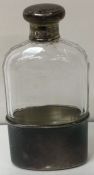 A silver mounted flask. Birmingham. Approx. 56 grams gross weight.