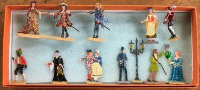 A group of ten double-sided painted lead figures.