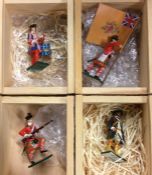 Four painted lead figures contained in fitted boxes.