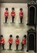 Seven lead Queen's Guard figures.