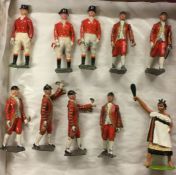 A selection of painted lead soldiers.