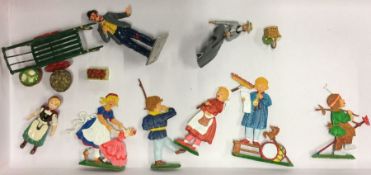 A quantity of painted lead double-sided figures etc.