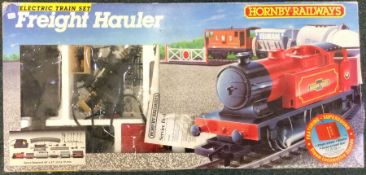 HORNBY: A freight hauler train set.