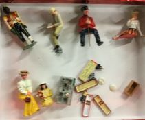 A group of various painted lead figures.