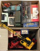 A collection of Hornby rolling stock and other cars etc.