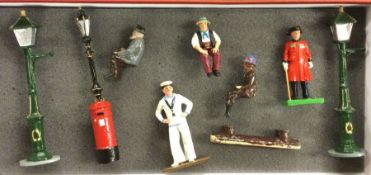 A group of various painted lead figures.