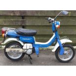SUZUKI: An FZ50 scooter in blue. Registration: A451 KFX.