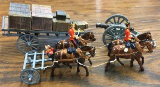 A set of lead horses and wagon etc.