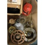 A collection of oil lamps etc.