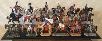 A large collection of lead figures on horseback.