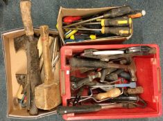 Three boxes of tools.