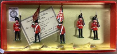 BRITAINS: A set of five soldiers in dress.