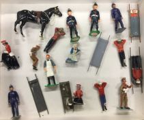 A collection of lead figures.