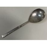 A 17th Century engraved Scandinavian silver spoon.
