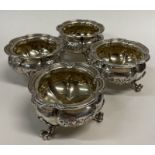 PAUL STORR: A fine set of four silver table salts. London 1837.