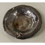 A contemporary silver hammered bowl. London 1981.