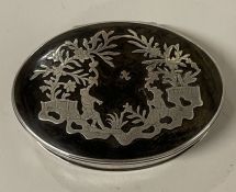 An 18th Century silver and tortoiseshell inlayed snuff box in Boscobel oak style.